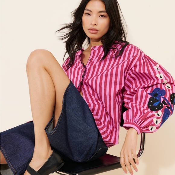 Anthropologie Tops - Sissel Edelbo Anthropologie Patricia Puff Sleeve Button Up Blouse